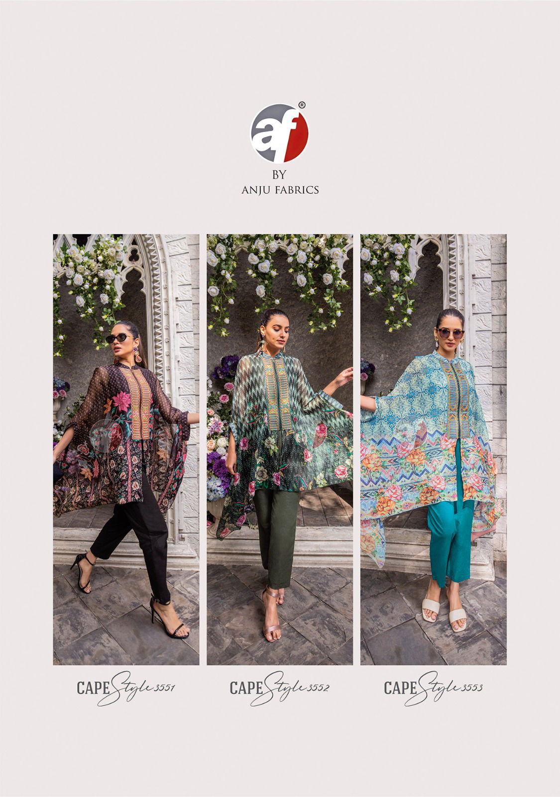 Cape Style By Af Viscose Premium Chiffon Printed Party Wear Kurti With Bottom Wholesale Online